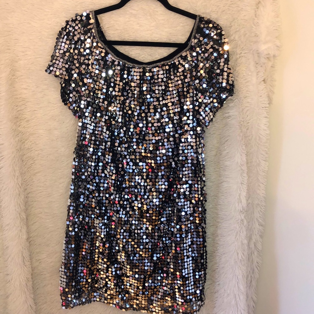 Sequin Shift Dress Size M